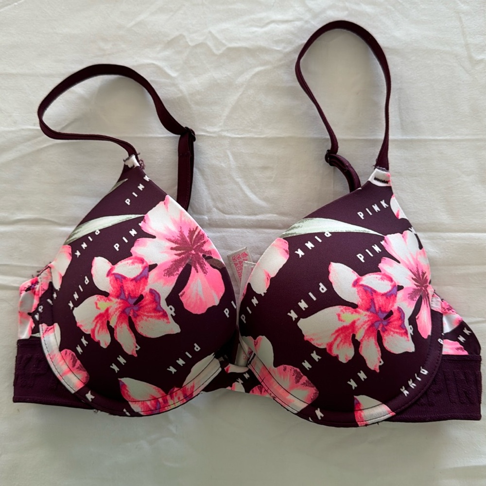 Pink Victoria Secret Wear Everywhere Push-up Bra 32B